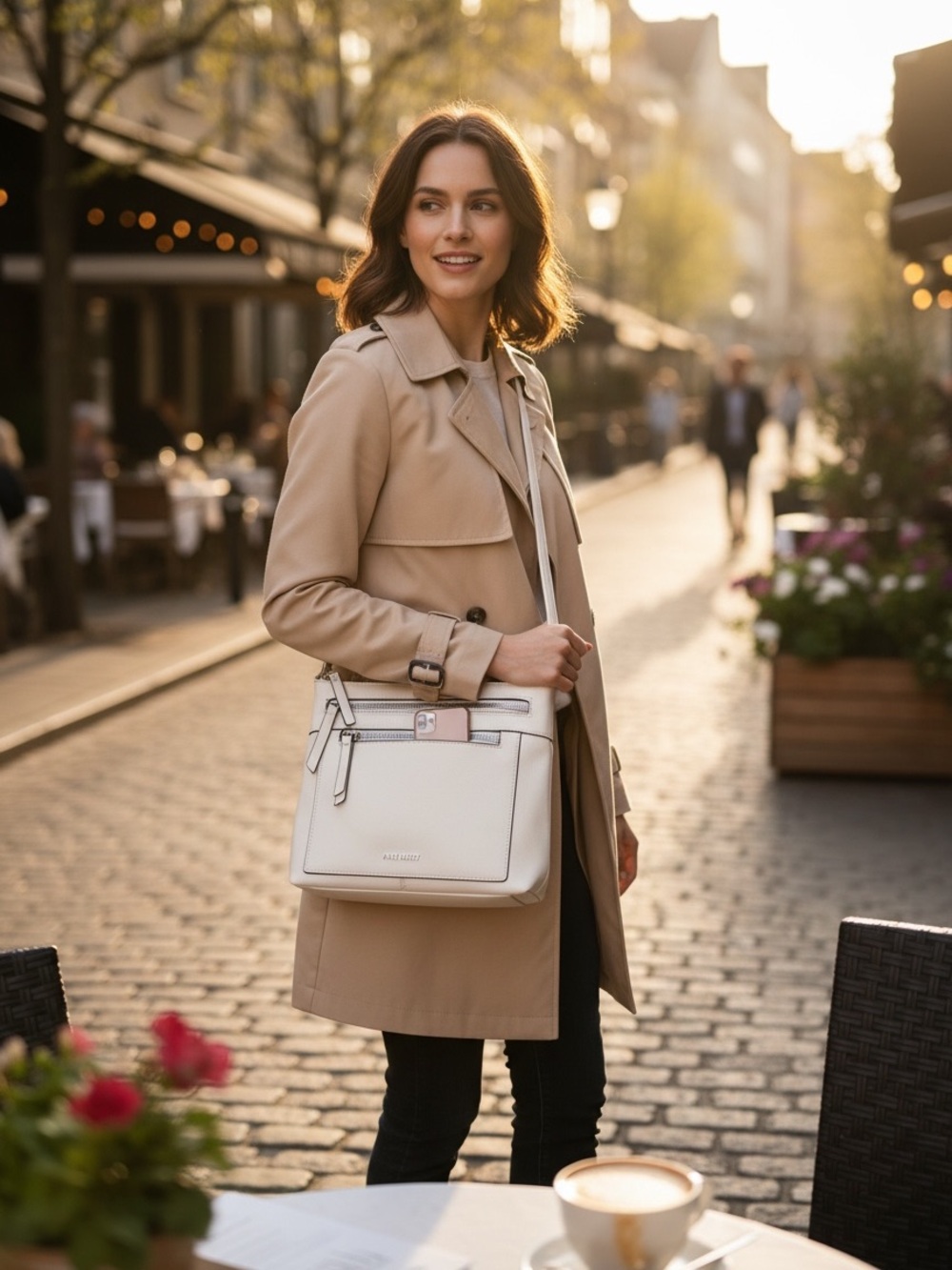 Nine West Coralia Crossbody Bag Optic White Silver Hardware